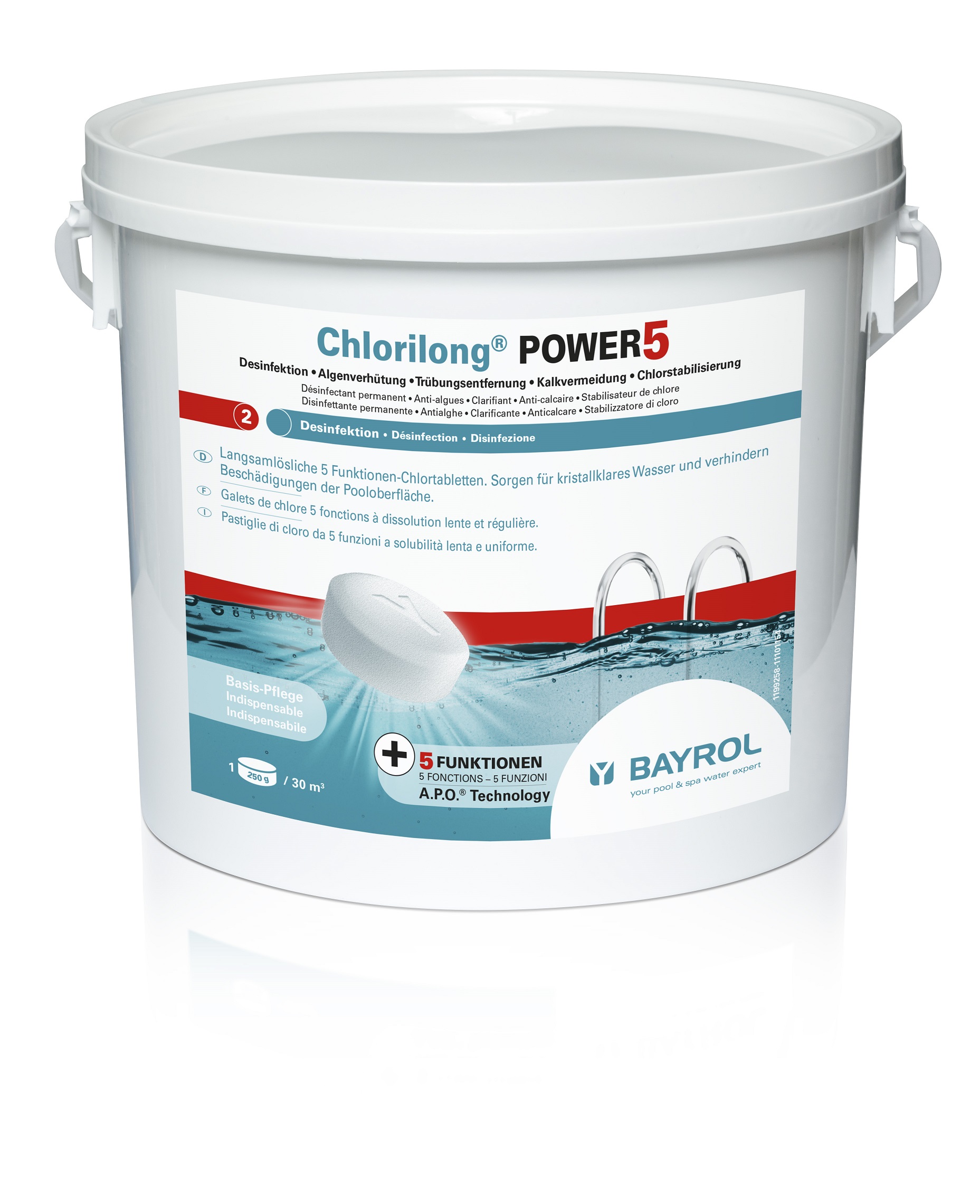 AS-021138 Chlorilong POWER 5 - 5kg 5 Funktionen-Chlortabletten 250 g